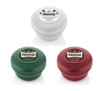 PRORASO Shaving Soap TRIPLE PACK | Red, White and Green Bowl |150ml Jar