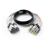 PRORECK 15ft Snake Cable, 8-Channel Shielded Audio Cable 1/4'' TRS to XLR Male, with Color-Marked Connectors for Professional Stage, Studio, and Live (PR-TRS/XLR-8 * 15M)