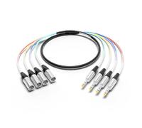 PRORECK 6ft Snake Cable, 4-Channel Shielded Audio Cable 1/4'' TRS to XLR Male, with Color-Marked Connectors for Professional Stage, Studio, and Live (PR-TRS/XLR-4 * 6M)
