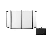 PRORECK DJ Foldable Facade Portable Event Booth Panels 4 Detachable Black Metal Frame Projector Display Scrim Panel with Carry Bag (white)