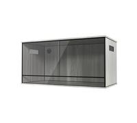 ProRep Vivarium Grey 4x2x2ft | 120x59x59cm | Aluminium Frame | Full-Height Sliding Glass Doors | Side Vents | Reptile Enclosure for Bearded Dragons & Monitors