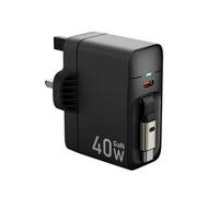 Prorock 40W Usb Fast Charger With Retractable Cable, Uk Plug
