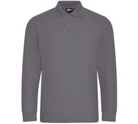 PRORTX Men's Long-Sleeved Polo Shirt in Light Grey | Size: Medium PRORTX Light Grey M