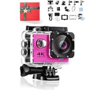 Proryder Vision 4k+ Camera, Wide Angle Lens, 30m Underwater Waterproof,Proryder Motorcycle Camera with Noise Cancellation ＆ Shake Stabilization,Can Installed on Helmet,Limitless Battery Life (Pink)