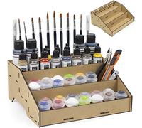 ProScale Miniature Model Paint Organiser Stand Citadel, Vallejo and Warhammer Miniatures Modelling Acrylic Paint Bottle and Paintbrush Set (Model B)