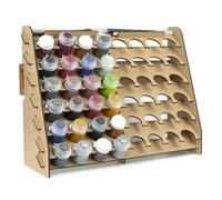 PROSCALE Wall Paint Rack Organizer for Miniatures & Modeling, Vertical Paint Stand with 33mm Pot Holes + Top Brush/Tool Holder, Compatible with Citadel (33mm)