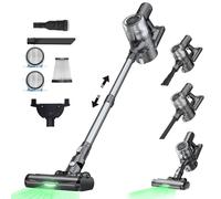Proscenic P13 Cordless Vacuum Cleaner, 45Kpa 55Mins Stick Vacuum Cleaner, GreenEye Technology Headlights, Anti-Hair-Tangle Brush, Cordless Hoover with Touch Display, Rechargeable Battery for Pet Hair