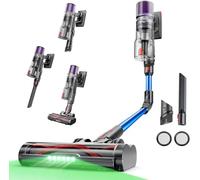 Proscenic P16 Cordless Vacuum Cleaner, 55Kpa/65Mins/550w, Flexible Foldable Tube, LED Display & GreenEye, Wall-Mounted Charging, Stick Lightweight Vacuum for Hardfloor, Carpet, Sofa and Pet Hair,Blue