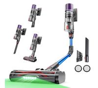 Proscenic P16 Cordless Vacuum Cleaner, 55KPA 65Mins Runtime, 180° Foldable Design, Powerful Stick Vacuum with Anti-Tangle Brush, Hang-and-Charge, Rechargeable Lightweight Wireless Hoover for Pet Hair