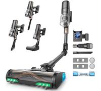 Proscenic P20 Cordless Vacuum Cleaner with Mop, 70Kpa/680W 70 Mins Vacuum and Mop, Flexible Foldable Tube, GreenEye Detection, Anti-Tangle, Self-Standing, Lightweight Stick Vacuum for Pet Hair Carpet