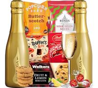 Prosecco and Chocolate Hamper Gift Set in Gold with 5 Indulgent Treats | Celebrate with 2 Bottles of Bottega Gold Prosecco and 5 Indulgent Treats, beautifully presented and ready to gift
