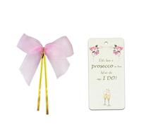 Prosecco Hen Party Tags, Hen Do Favor Tags, Hen Do Prosecco Bottle Labels, Bachelorette Spa Party Drink Goodie Bags Supplies with Pink Bows (Set of 30)