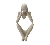 prosfalt Sandstone Resin Thinker Style Abstract Sculpture Statue Collectible Figurines Home Office Bookshelf Desktop Decor(Sandstone - think Deeply)