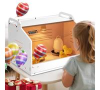 Proshine Chicken Brooder Box for Chicks, Quail Brooder with Heating Lamp, 2 Mode Thermometers Warms Up to 10 Chicks for Duckling Parrot Lizard