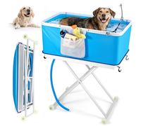 Proshine Portable Dog Bathtub, Effortlessly Adjust Height, Elevated Foldable Wash Station for Bathing Shower Grooming, Indoor & Outdoor, for Medium to Large Size Dogs