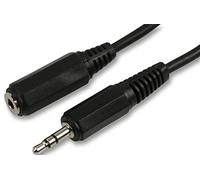PROSIGNAL 1m 3.5mm Stereo Jack Extension Lead Black | 1m stereo headphone extension lead with pure copper conductors and nickel-plated 3.5mm jack connections.
