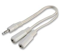 Pro Signal PSG02896 3.5mm Stereo Jack Plug to 2x Sockets Headphone Splitter, 0.2m, White