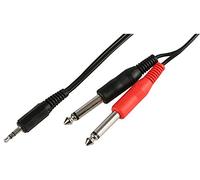 PROSIGNAL 3.5mm Stereo to Dual 6.35mm Mono Jack Cable 2m | Audio Lead