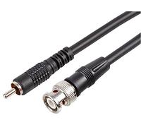 PROSIGNAL BNC to RCA Cable 1m Male to Male Gold Plated Black