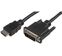 PROSIGNAL HDMI Male to DVI-D Male Lead 2m Black | 2m HDMI to DVI-D cable with pure copper conductors for reliable digital video connectivity between compatible devices.