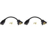 PROSIGNAL HDMISTUB Panel Mount HDMI A Female to HDMI A Female Lead, 165mm High Speed Black (Pack of 2)