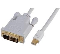 PROSIGNAL Mini DisplayPort to DVI-D Male Lead 0.5m White | 0.5m Mini DisplayPort to DVI-D cable with gold-plated contacts for connecting compatible displays at Full HD resolution.