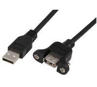PRO SIGNAL PSG91622 0.6m USB A Plug to USB A Chassis Mount Socket Lead