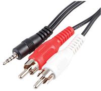 PRO SIGNAL 2.5mm 4 Pole Jack Plug to 2x Phono (RCA) Plug Lead, 1.5m - Stereo Audio Cable with Pure Copper Conductors PSG00497