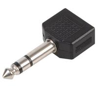 ProSignal Pro Signal - 2X 3.5mm Stereo Jack Sockets To 1X 6.35mm Stereo Jack Plug Splitter Adaptor