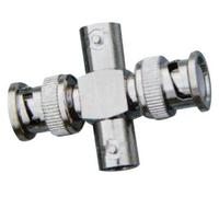 ProSignal Pro Signal - 2X Bnc Plugs To 2X Bnc Sockets 4 Way Adaptor, Nickel Plated Brass Body