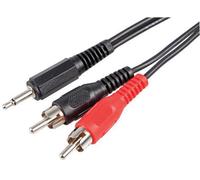 ProSignal Pro Signal - 3.5mm Mono Jack Plug To 2X Phono (Rca) Plugs Lead, 1M Black