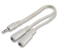 ProSignal Pro Signal - 3.5mm Stereo Jack Plug To 2X Sockets Headphone Splitter, 0.2M White