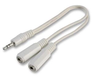 ProSignal Pro Signal - 3.5mm Stereo Jack Plug To 2X Sockets Headphone Splitter, 0.2M White