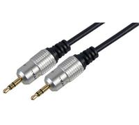 Pro Signal PSG00814 5m 3.5mm Stereo Jack Lead - Plug-to-Plug Audio Cable, OFC Conductors, Gold-Plated Contacts, Black