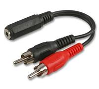 ProSignal Pro Signal - 3.5mm Stereo Jack Socket To 2X Phono (Rca) Plugs Lead, 0.2M Black