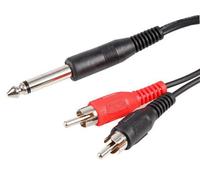 ProSignal Pro Signal - 6.35mm (1/4") Mono Jack Plug To 2X Phono Rca Plugs Lead, 2M Black