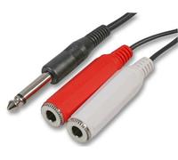 ProSignal Pro Signal - 6.35mm (1/4") Mono Jack Plug To Twin Sockets Lead, 0.5M Black