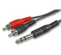 ProSignal Pro Signal 6.35mm (1/4") Stereo Jack Plug To 2X Phono (Rca) Plugs Lead, 1M Black