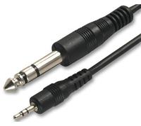 ProSignal Pro Signal - 6.35mm (1/4") To 2.5mm Stereo Jack Plug To Plug Lead, 1.8M Black
