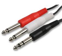 ProSignal Pro Signal - 6.35mm Stereo Jack To 2X Mono Jack Lead, 0.5M Black