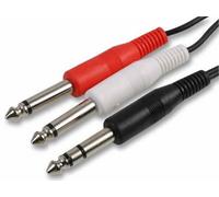 ProSignal Pro Signal - 6.35mm Stereo Jack To 2X Mono Jack Lead, 6M Black