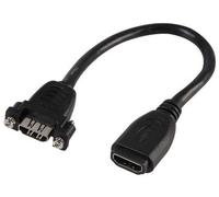 Pro Signal HDMI Female to Female Panel Mount Adaptor Lead, 160mm Black