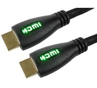 ProSignal Pro Signal High Speed Hdmi Lead Male To Male Green Led Display Braided 5M Black