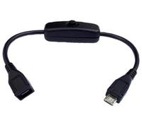 ProSignal Pro Signal Micro Usb Plug To Socket Raspberry Pi Inline Switch Lead, 200mm Black