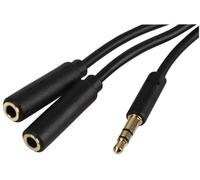 ProSignal Pro Signal Slim 3.5mm Stereo Plug To 2X 3.5mm Stereo Socket Splitter Lead, 1.5M