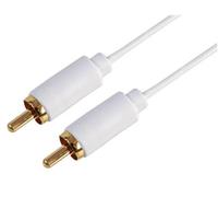 Pro Signal PSG3178-5M Slim Phono (RCA) Plug to Phono Plug Lead, 5m, White