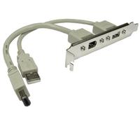 ProSignal Pro Signal - Usb 2.0 A + 6 Pin Firewire Female Receptacle On Bracket, 0.13M