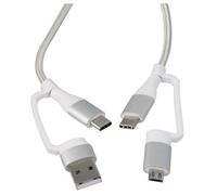 ProSignal Pro Signal - Usb 2.0 Type-C 4-In-1 Usb-A / Usb-C / Micro Usb Lead, 1M Silver