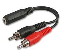 PROSIGNAL PSG03482 3.5mm Stereo Jack Socket to 2x Phono (RCA) Plugs Lead, 0.2m Black