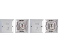 PROSIGNAL PSG91589 1-Gang Single RJ45 Socket Cat5e Faceplate White (Pack of 2)